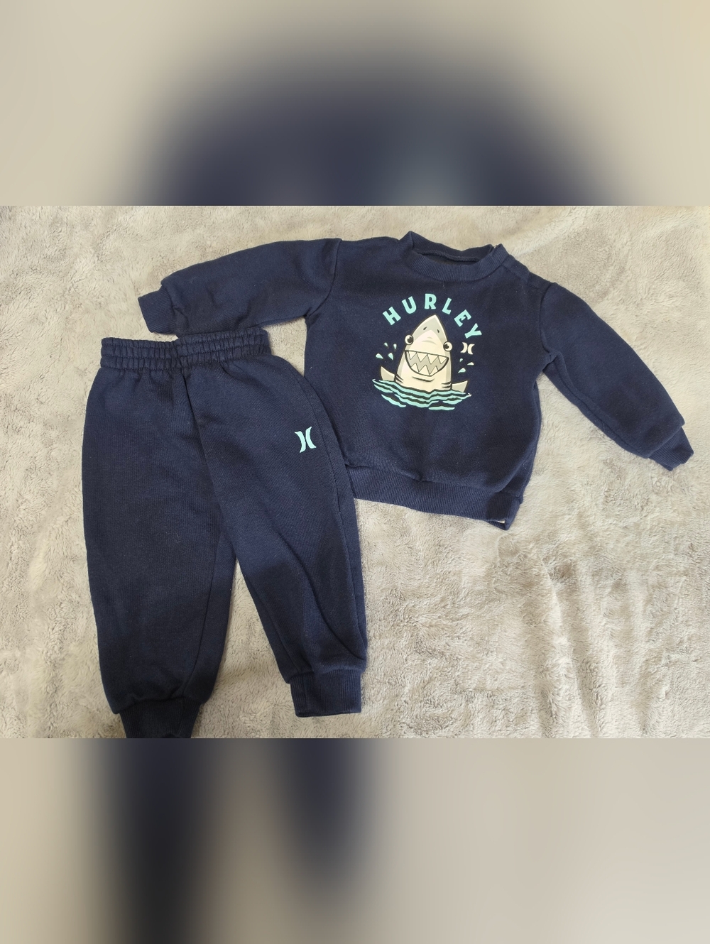 Hurley Kids Navy Graphic Sweatshirt & Joggers Set - Navy